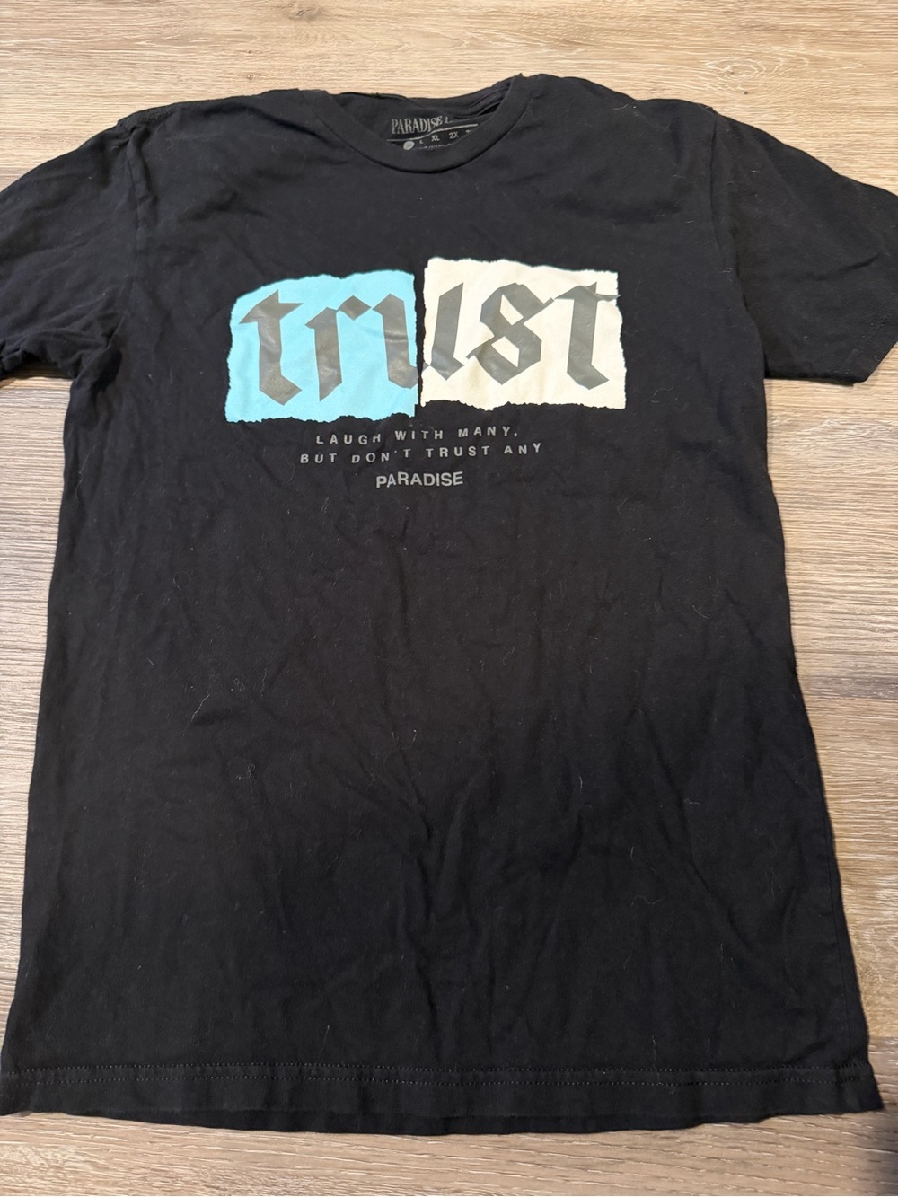 Paradise Lost brand tee Black 'Trust' Graphic